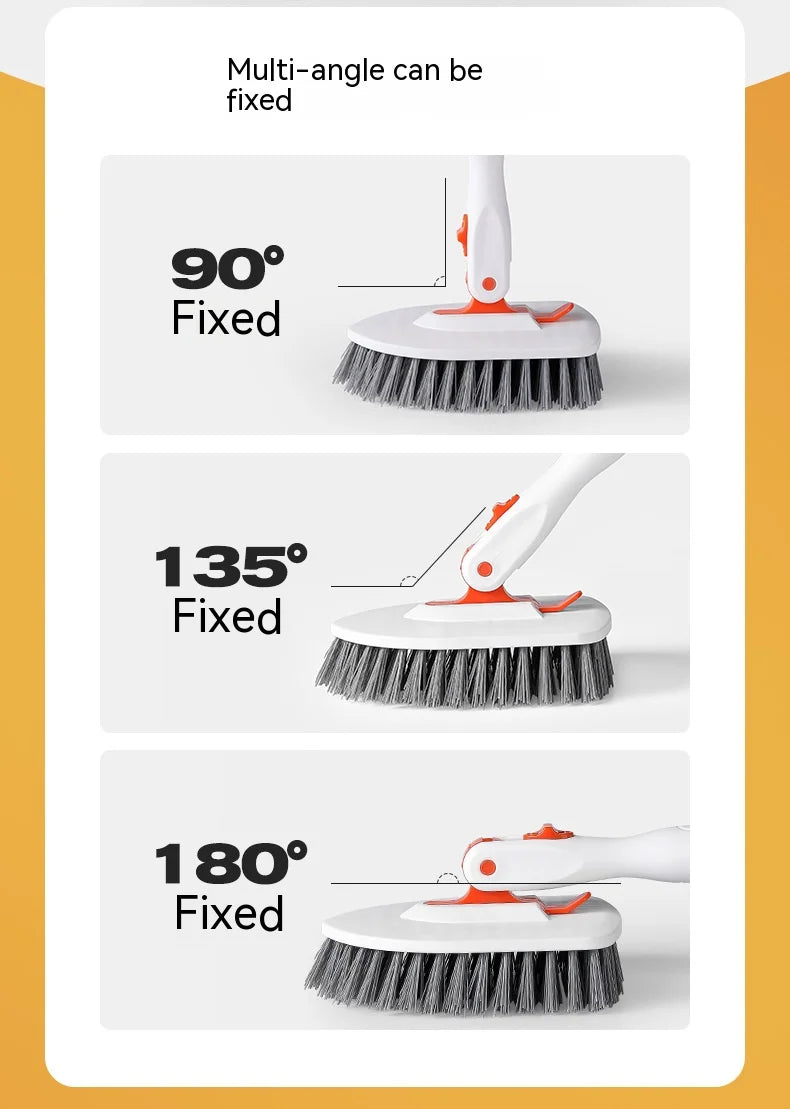 Tub Tile Scrubber Brush Cleaning Brush 52.3" Adjustable Telescopic Pole Stiff Bristles Scouring Pads for Bathroom Kitchen Toilet