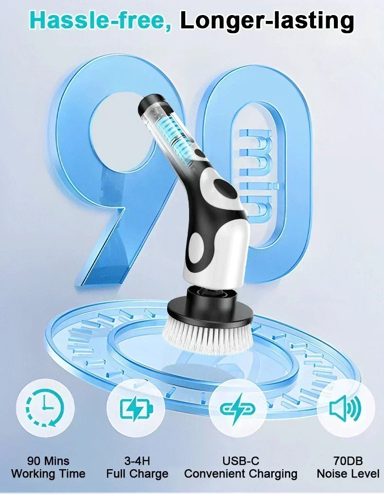 11 in 1 Electric Spin Scrubber Cordless Cleaning Brush Set with 9 Interchangeable Heads for Bathroom Kitchen Car
