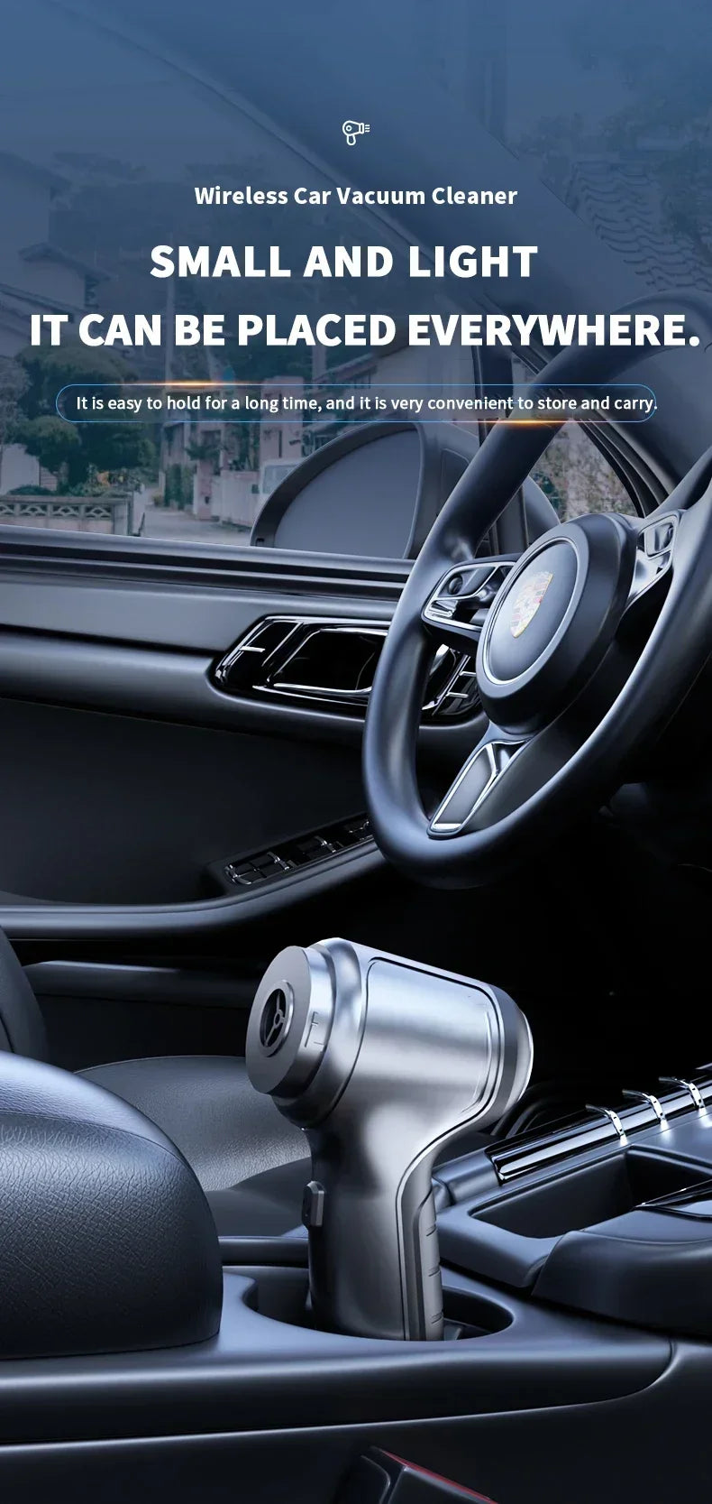 Car Vacuum Cleaner Portable Mini Vacuum Cleaner Strong Suction Wireless Handheld Robot Vacuum CleanerPowerful Blower ForCar Home