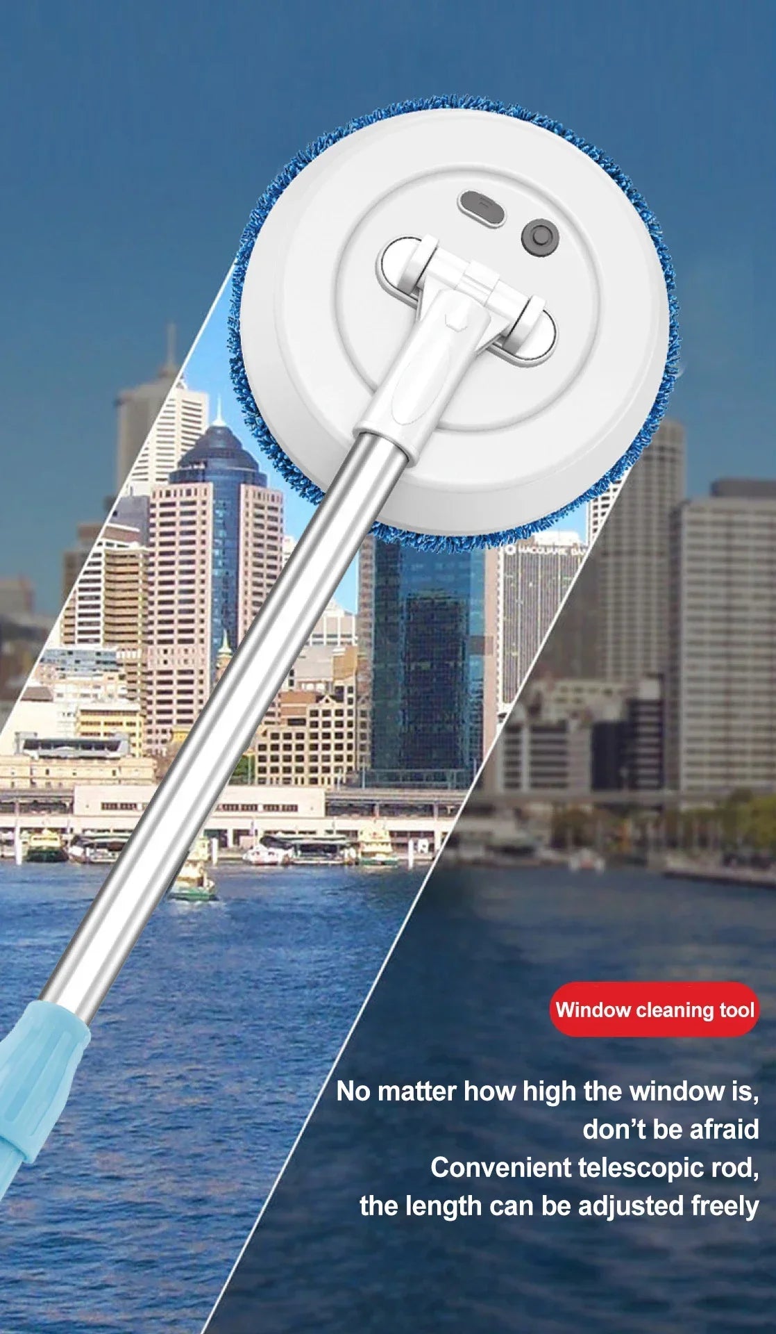 Car Electric Mop Cleaning Machine Automatic 2 in 1 Wet & Dry Home Cleaner Wireless Spin Mop Ceiling Door Windows Cleaning