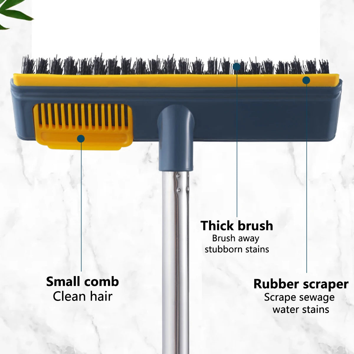 Floor Cleaning Brush Bathroom Windows Wall Tile Wiper Brush Long Handle 2 in 1 Scrubber Brush Floor Srubber Shower Cleaning Tool
