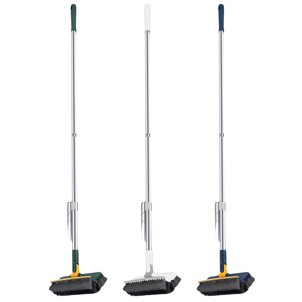 Floor Scrub Brush 3 in 1 Long Handle Removable Adjustable Wiper Broom Tools Tile Magic Squeegee Cleaning Kitchen Bathroom Brush