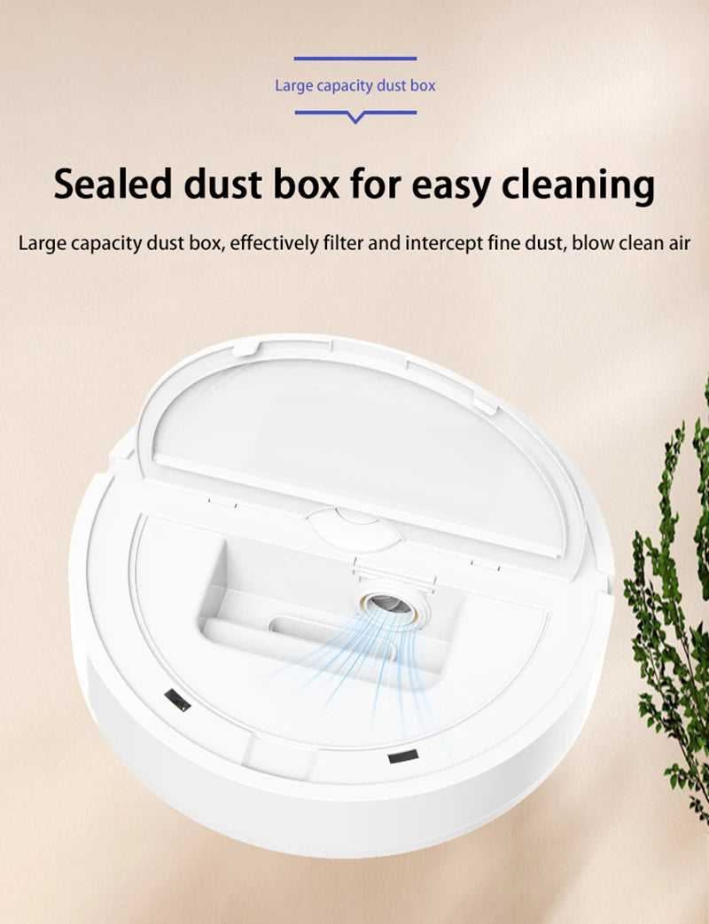 Robot Vacuum Cleaner 3-in-1 Electric Intelligent Pet Hair Cleaner Tool Usb Charging Convenient Mopping Household Home Machine