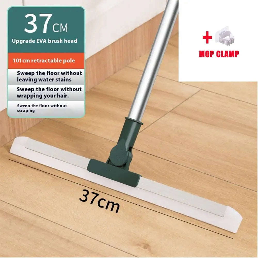 Large Floor Squeegee Broom Heavy Duty Scrubber for Kitchen Pool Tiles Garages Windows Pet Hair Removal Cleaning Corner Sweeping