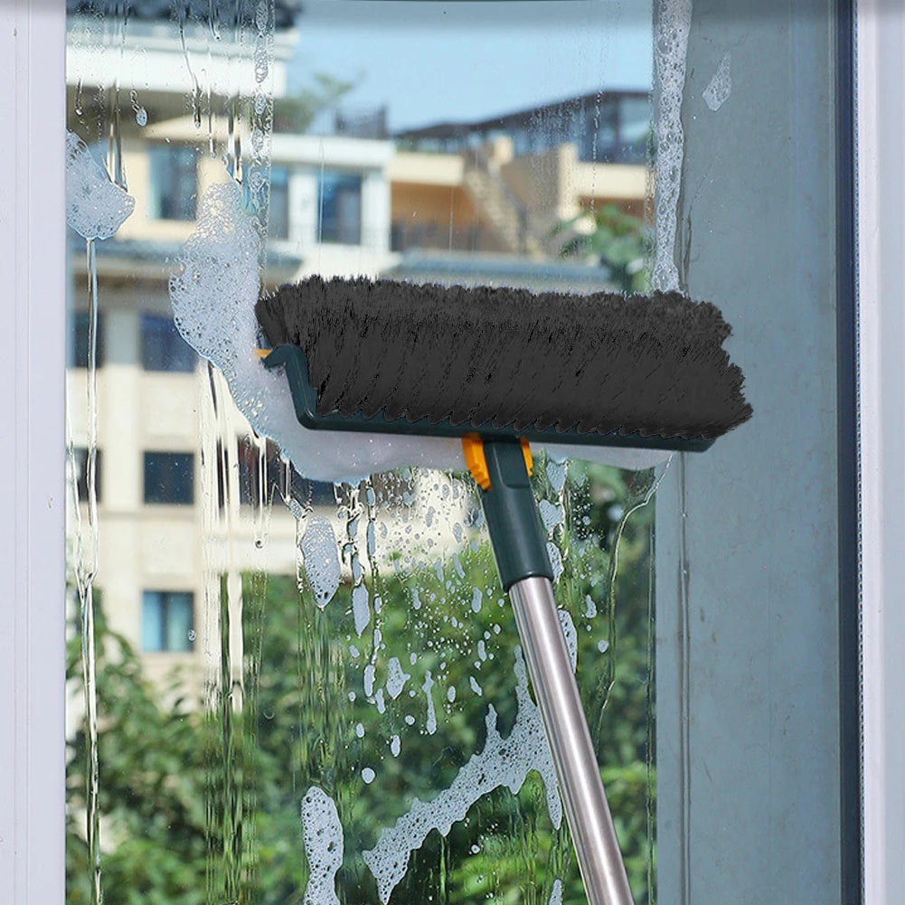 Floor Scrub Brush 3 in 1 Long Handle Removable Adjustable Wiper Broom Tools Tile Magic Squeegee Cleaning Kitchen Bathroom Brush