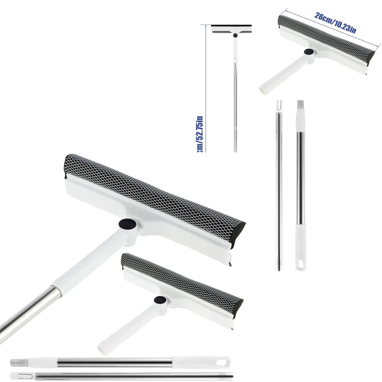 2 in 1 Cleaning Wash Tool with Long Handle Extendable Car Window Cleaner Washing Kit Windshield Microfiber Cleaner Clean Brush