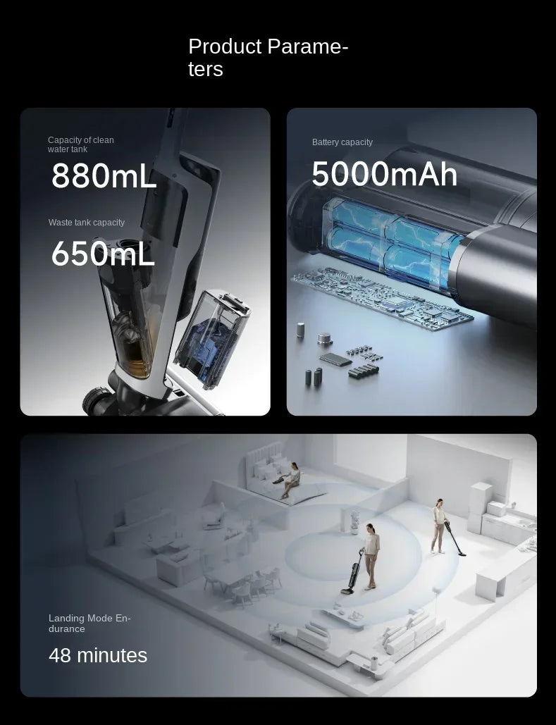 Dreame H30 Ultra Floor Scrubber, Hot Washing, Drying, Sterilizing, Lying Flat, Suction and Mopping, Integrated  Use