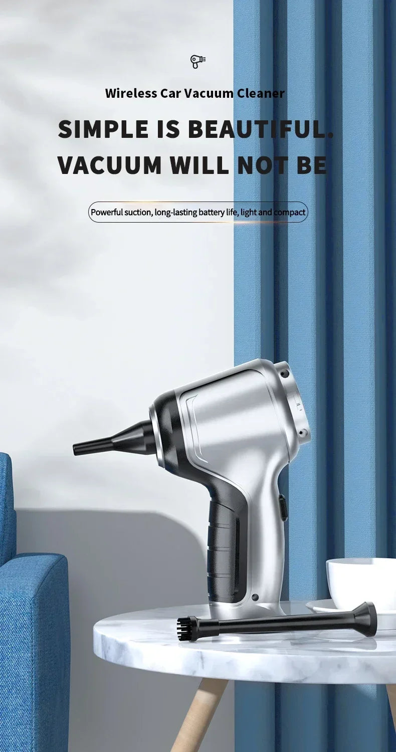 Car Vacuum Cleaner Portable Mini Vacuum Cleaner Strong Suction Wireless Handheld Robot Vacuum CleanerPowerful Blower ForCar Home