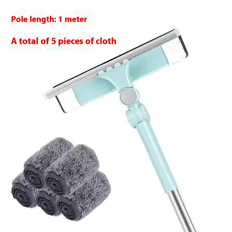 New Glass Cleaning Tool For Household Use Double-Sided Wiper Extended Window Wiper Rotating Glass Wiper Household Mop