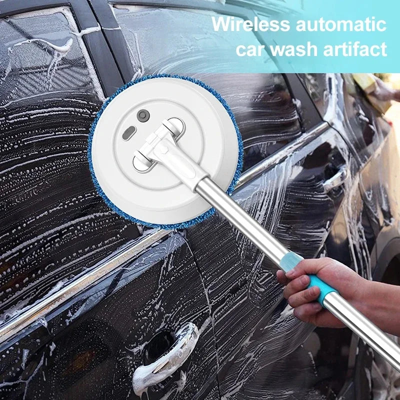 Car Electric Mop Cleaning Machine Automatic 2 in 1 Wet & Dry Home Cleaner Wireless Spin Mop Ceiling Door Windows Cleaning