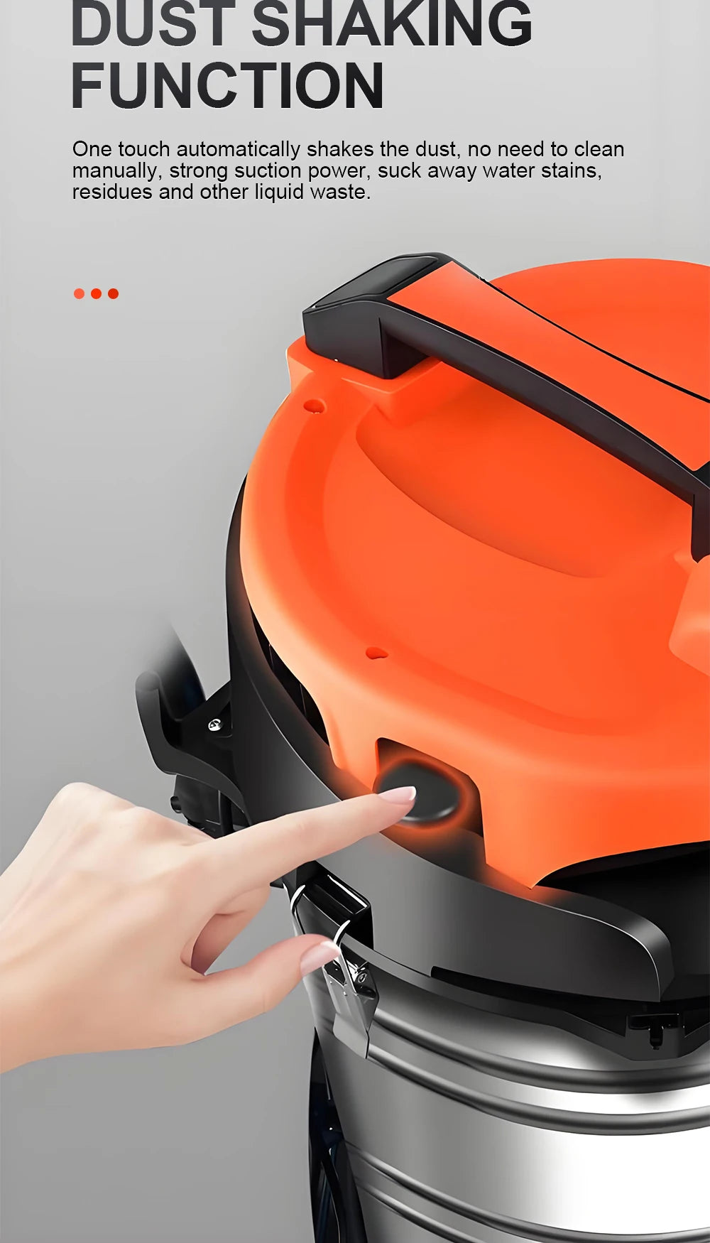 5400W Electric Vacuum Cleaner 60L High Power Wet and Dry Vacuum Cleaner Industrial Car Wash Shop Large Suction Seam Cleaner