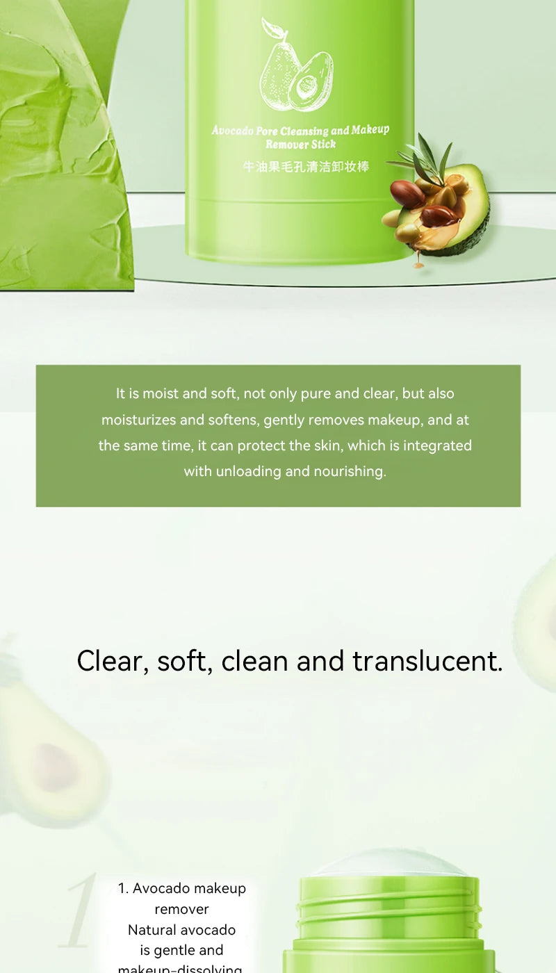 OCHEAL Avocado Cleansing Balm & Citrus Cleansing Stick - Gentle Makeup Remover, Suitable for Sensitive Skin,Cleansing cream