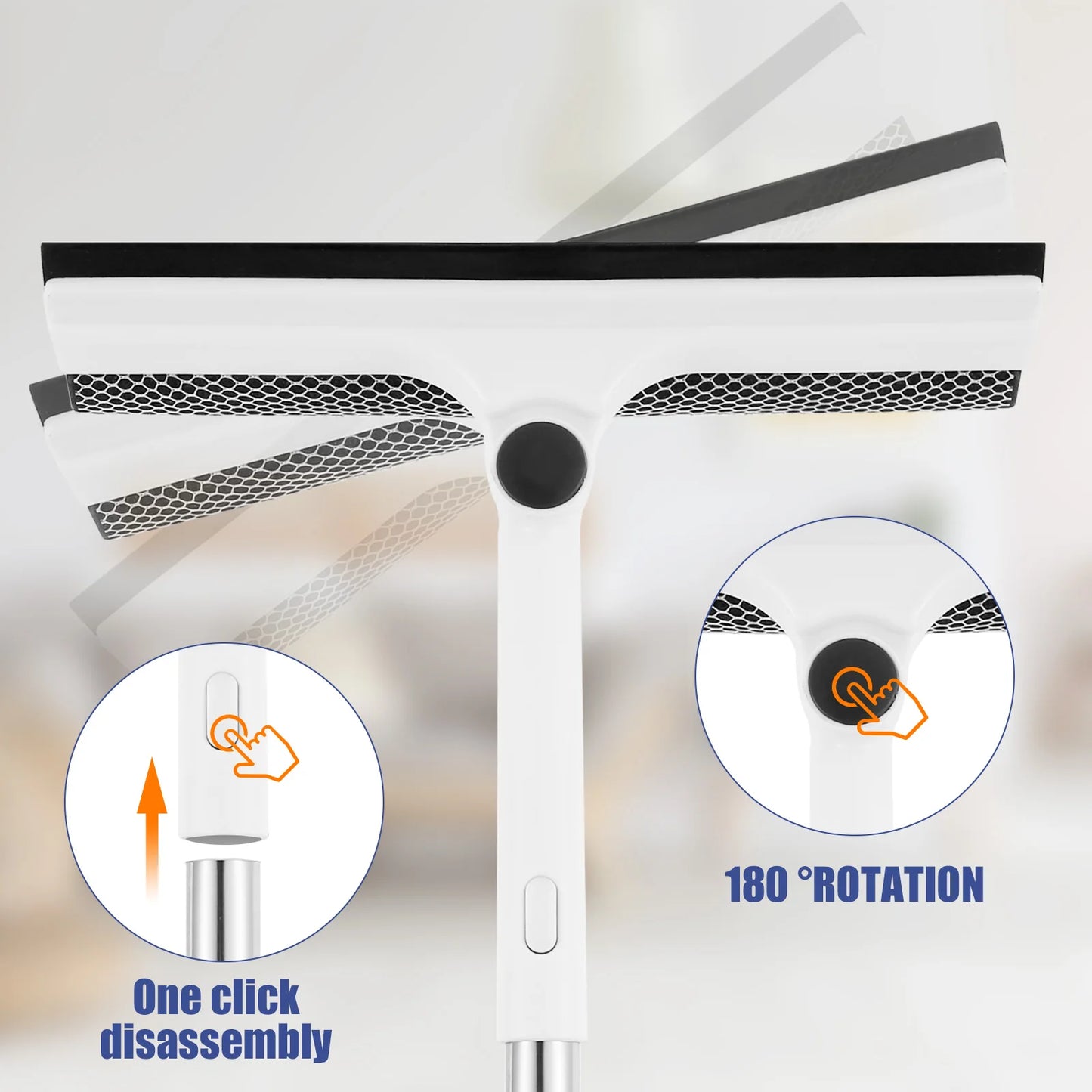 2 in 1 Cleaning Wash Tool with Long Handle Extendable Car Window Cleaner Washing Kit Windshield Microfiber Cleaner Clean Brush