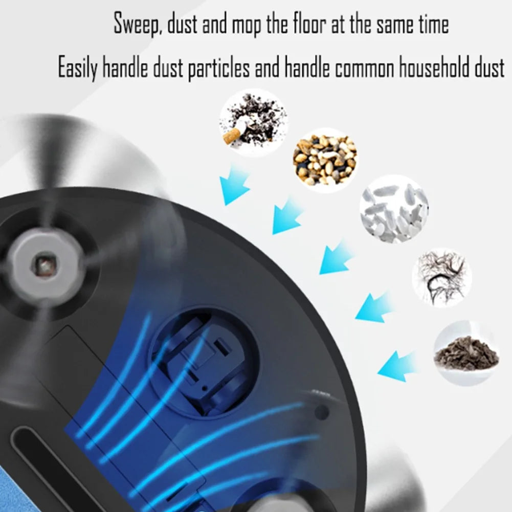 3-in-1 Robot Vacuum Cleaner USB Rechargeable 1000Pa Suction Robotic Vacuum and Mop Combo for Home Floor Washing Carpet Pet Hair