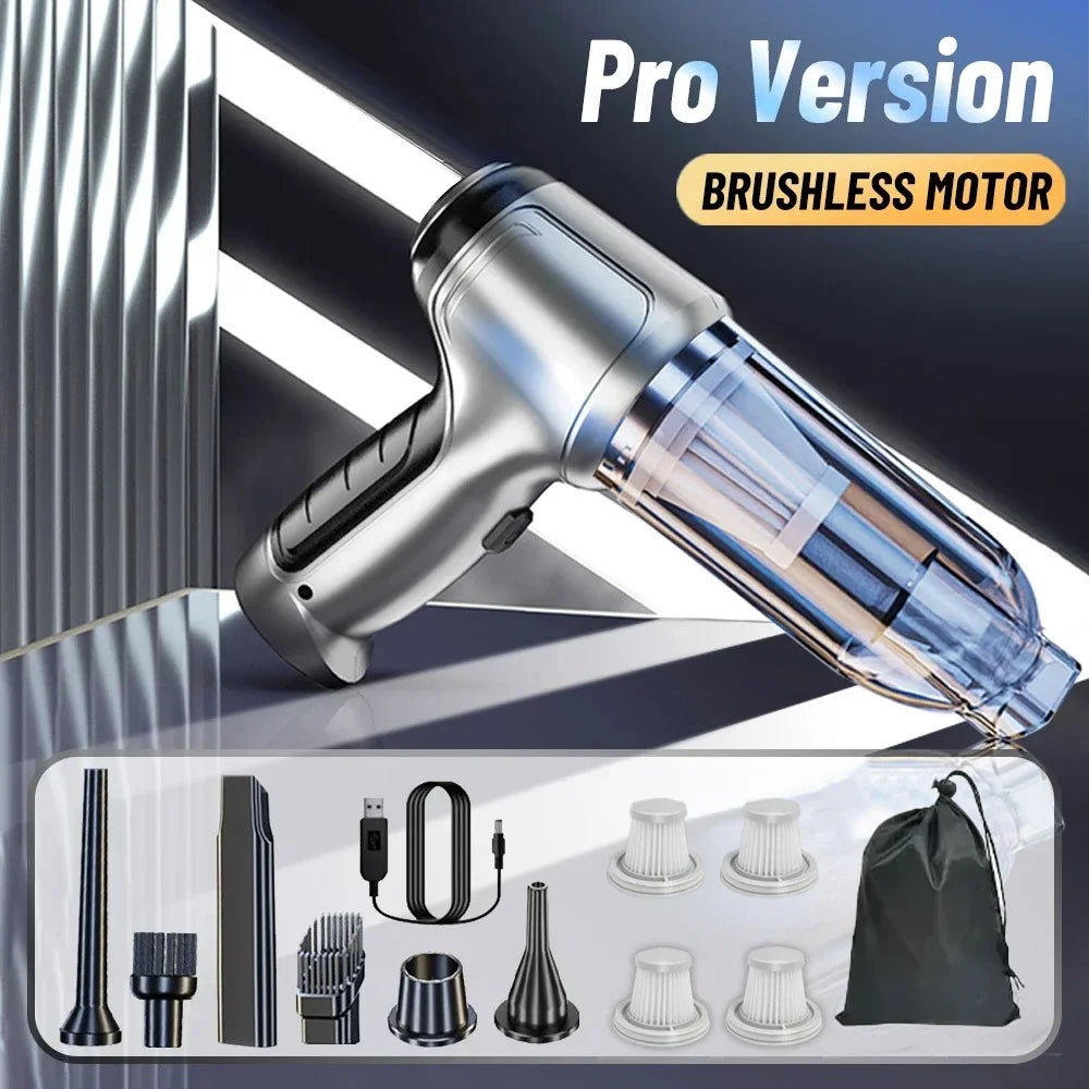 Car Vacuum Cleaner Portable Mini Vacuum Cleaner Strong Suction Wireless Handheld Robot Vacuum CleanerPowerful Blower ForCar Home