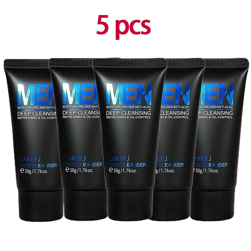 Men's facial Cleanser Rich Foam Deep Clean Remove Grease Improve Oily Face Wash Cream Gentle Moisturizing Remove Blackhead