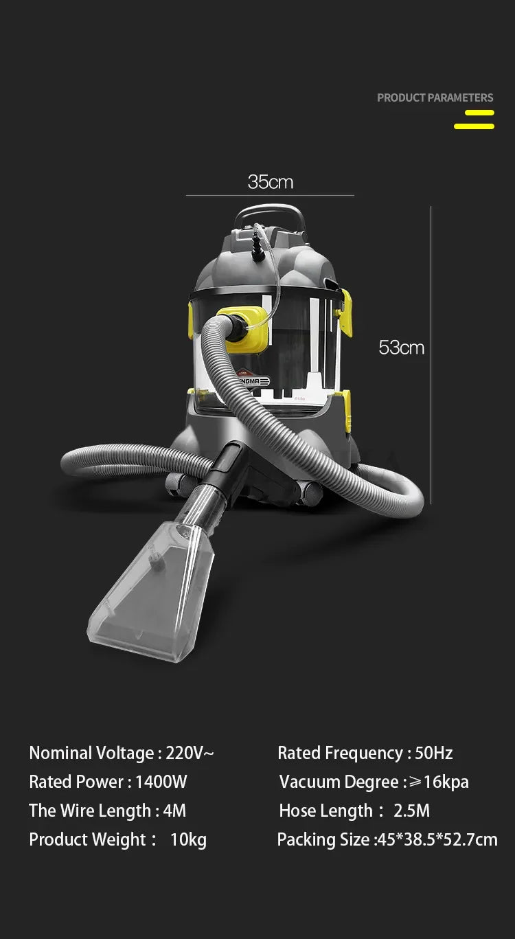 Professional Portable Six Cleaning Function In One Carpet Sofa Curtain Car Interior Mattress Vacuum Steam 1400W Cleaner Machine