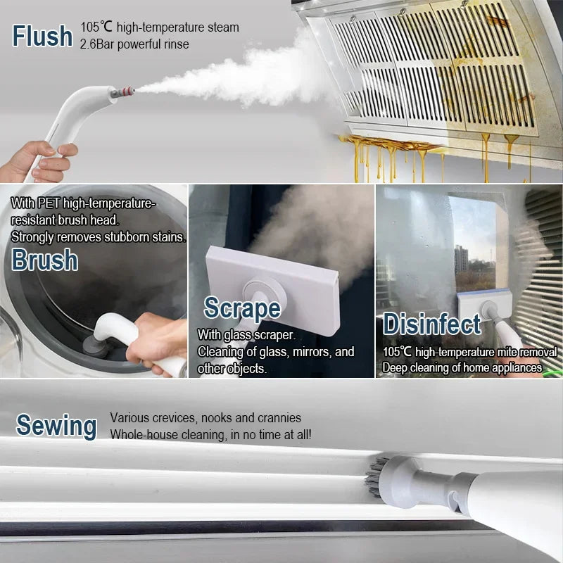 High Pressure Steam Cleaner 1200W Portable Handheld Steam Cleaner High Temperature Steam Cleaning Machine Kitchen Car 220V 110V