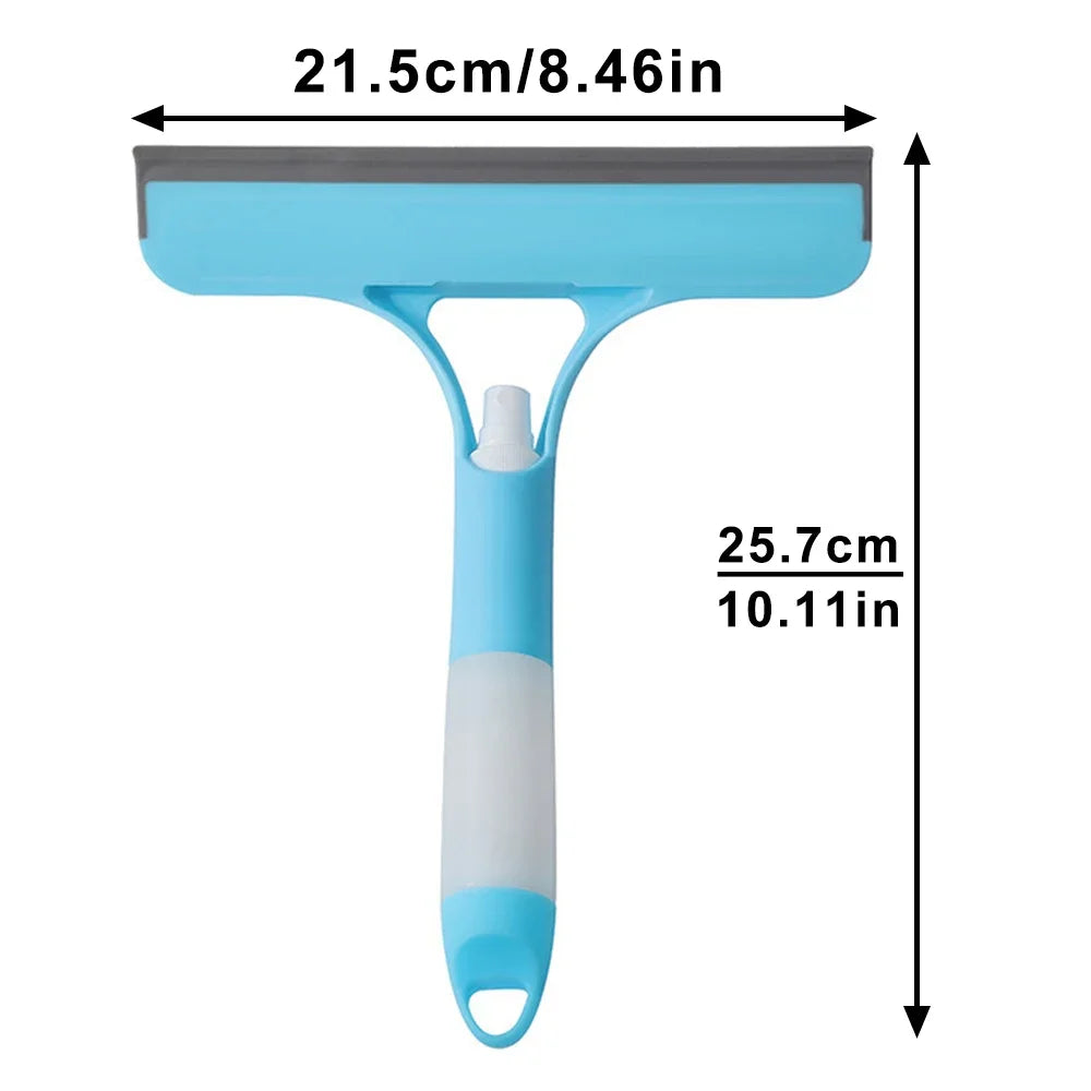 ممسحة نوافذ 3 في 1 مع بخاخ وقطعة ليفة – 3-in-1 Window Squeegee with Spray & Microfiber Cloth