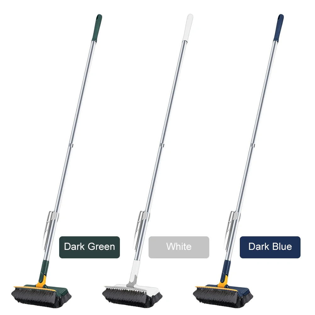 Floor Scrub Brush 3 in 1 Long Handle Removable Adjustable Wiper Broom Tools Tile Magic Squeegee Cleaning Kitchen Bathroom Brush