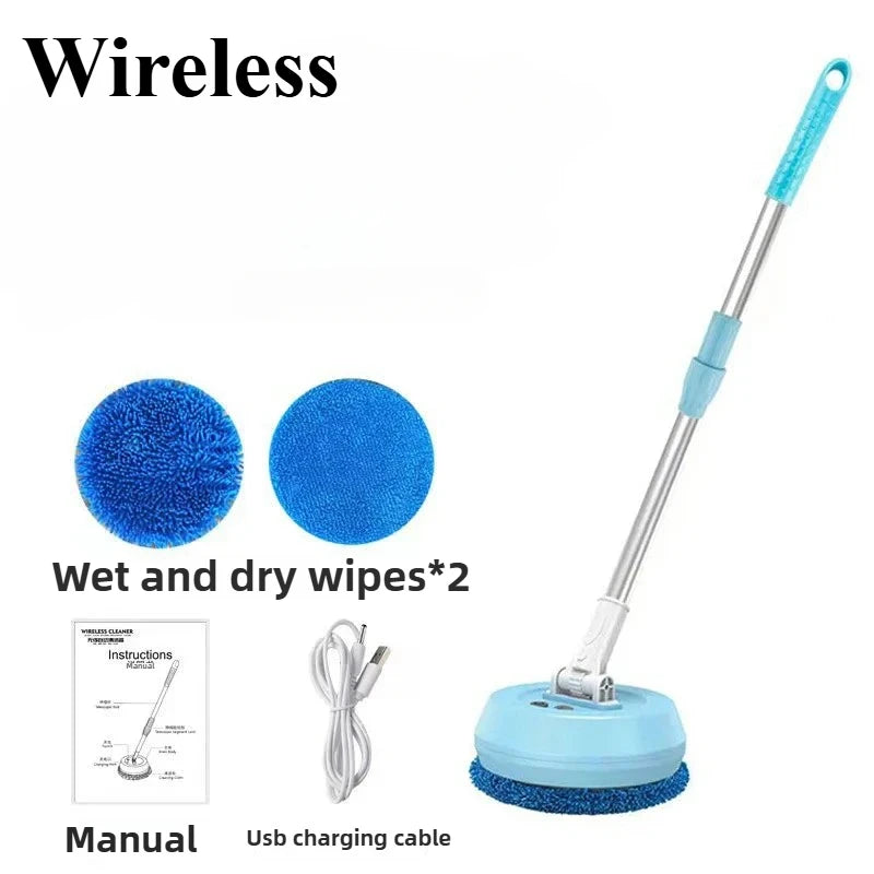 Car Electric Mop Cleaning Machine Automatic 2 in 1 Wet & Dry Home Cleaner Wireless Spin Mop Ceiling Door Windows Cleaning