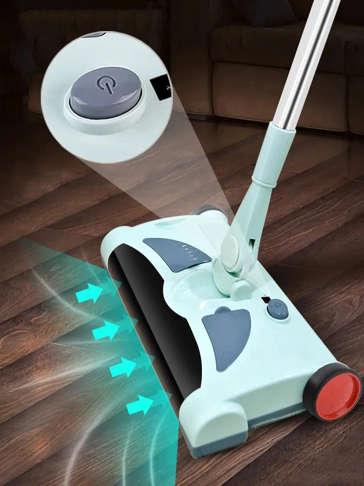 Newest Electric Floor Sweeper Cleaner Rechargeable Wireless Hand Push Vacuum Cleaner Household Mop Broom Machine