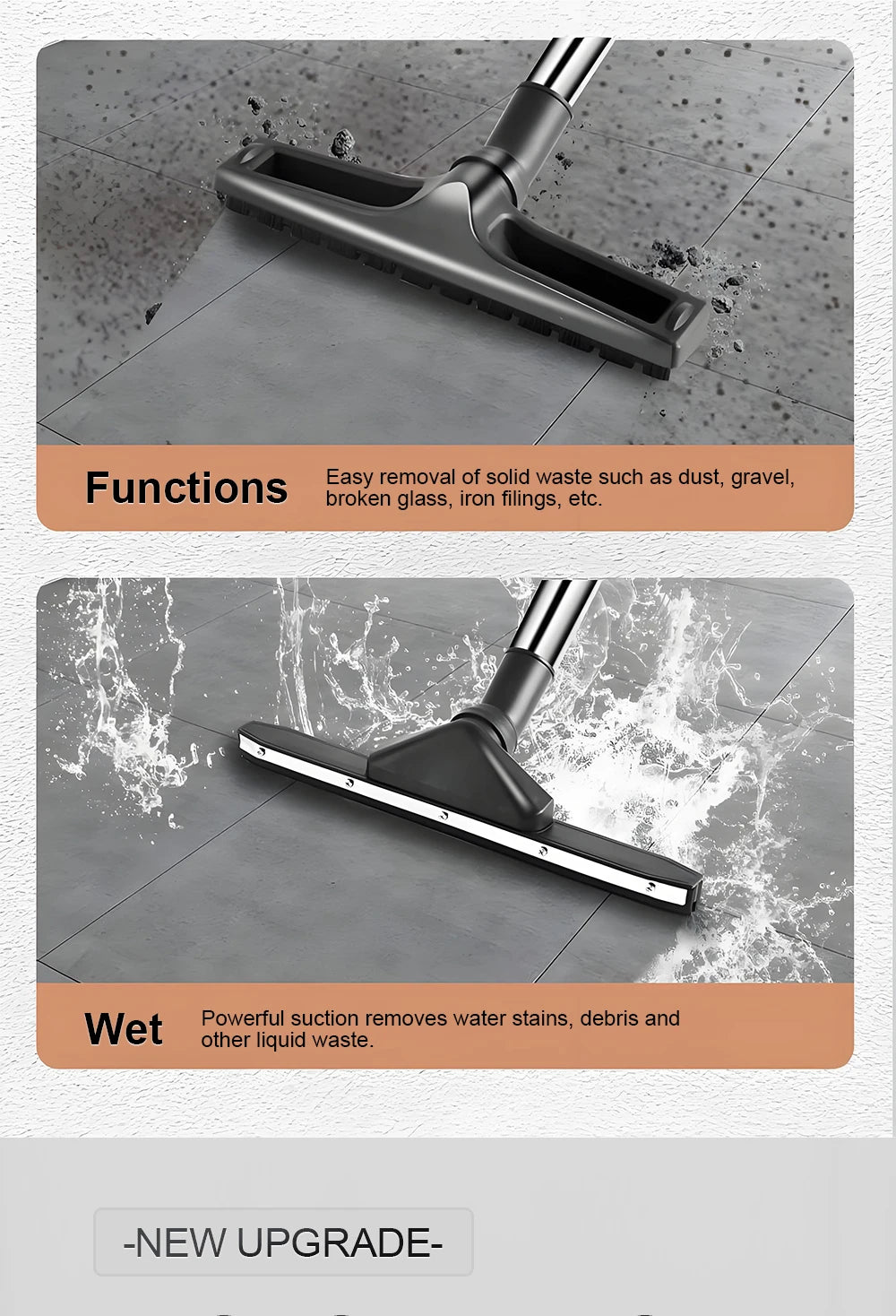 5400W Electric Vacuum Cleaner 60L High Power Wet and Dry Vacuum Cleaner Industrial Car Wash Shop Large Suction Seam Cleaner