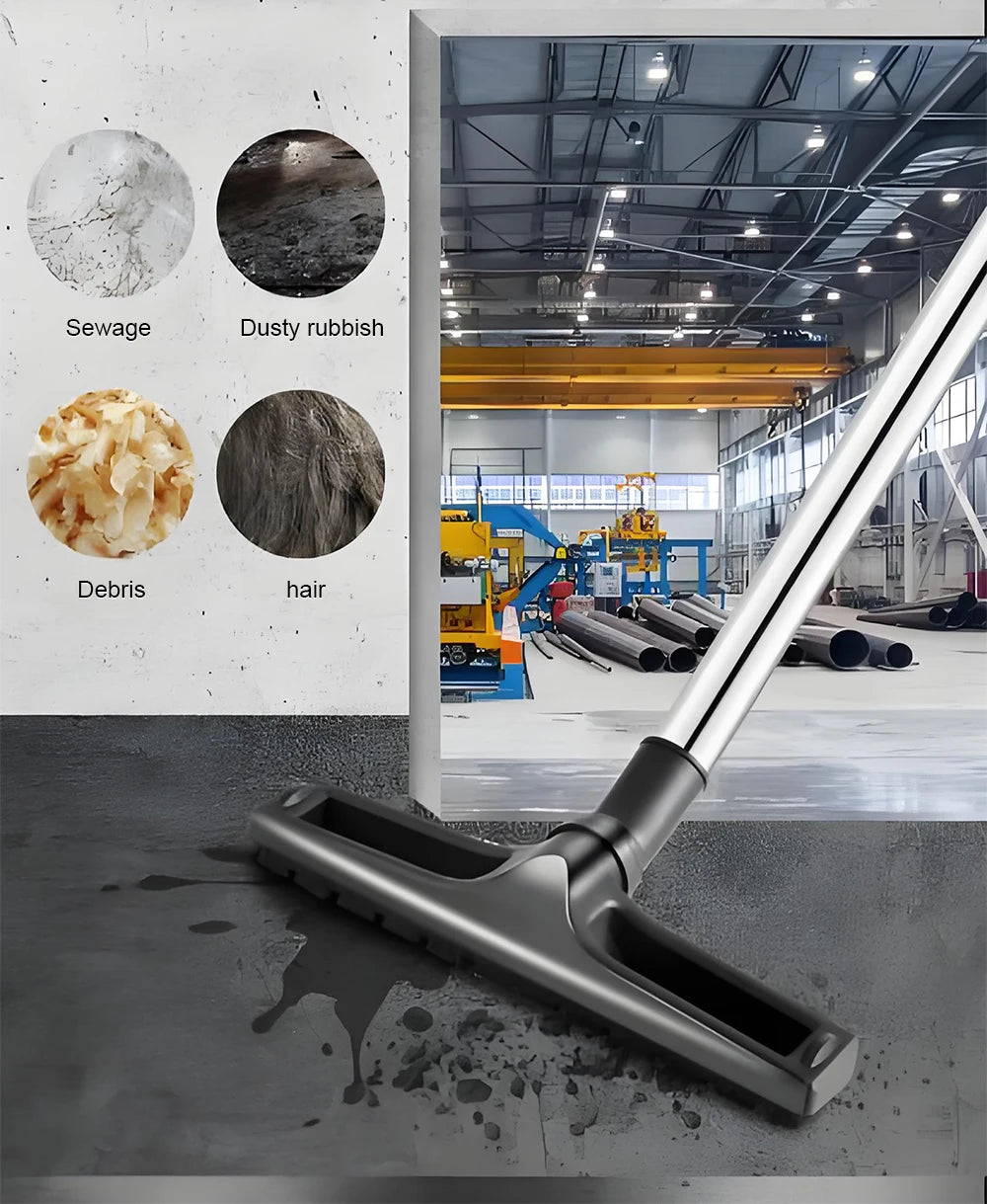 5400W Electric Vacuum Cleaner 60L High Power Wet and Dry Vacuum Cleaner Industrial Car Wash Shop Large Suction Seam Cleaner