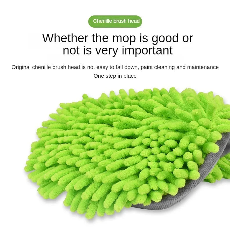 LEIBOO Car Cleaning Brush Detailing Super Absorbent Car Wash Brush Adjustable Telescoping Long Handle Clean Mop Auto Accessories