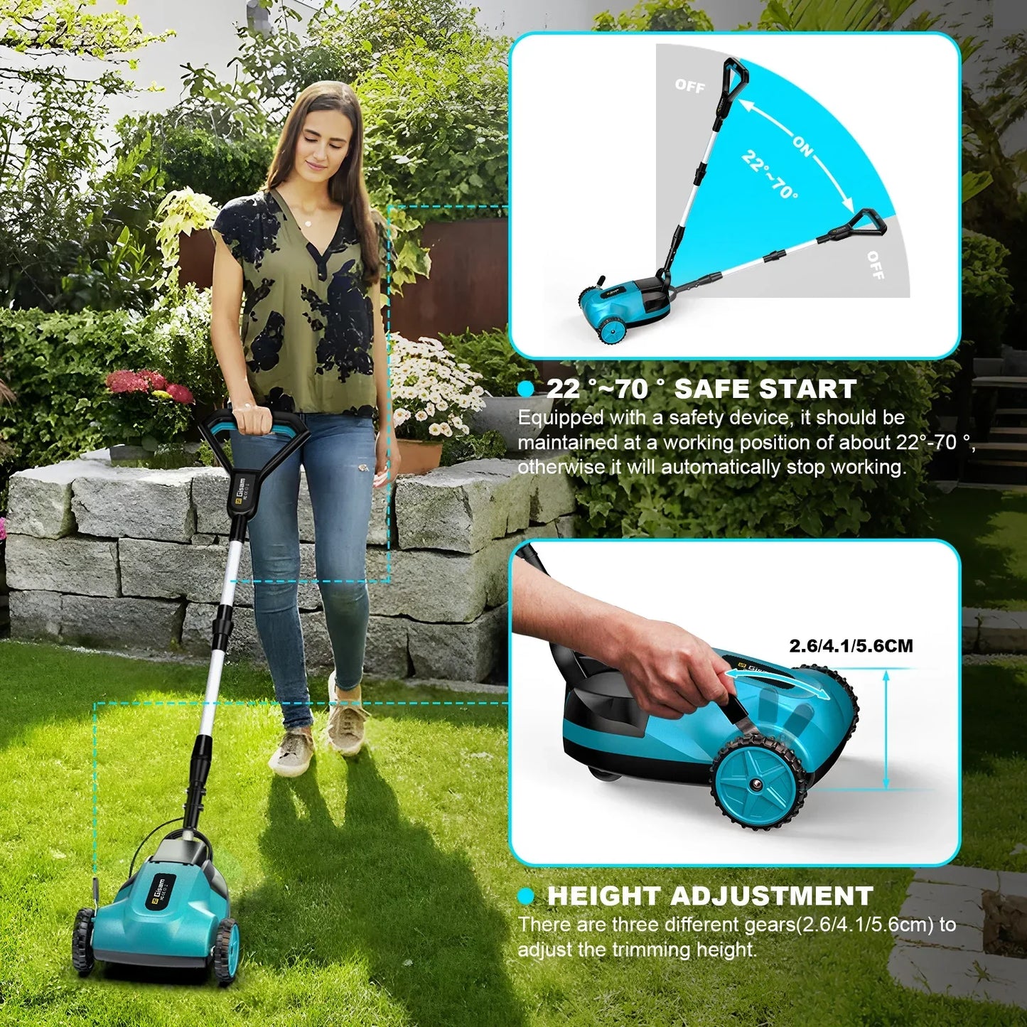 10Inch 46000RPM Brushless Electric Lawn Mower Cordless Grass Trimmer Home Garden Landscaping Cutter For Makita 18V Battery Pin