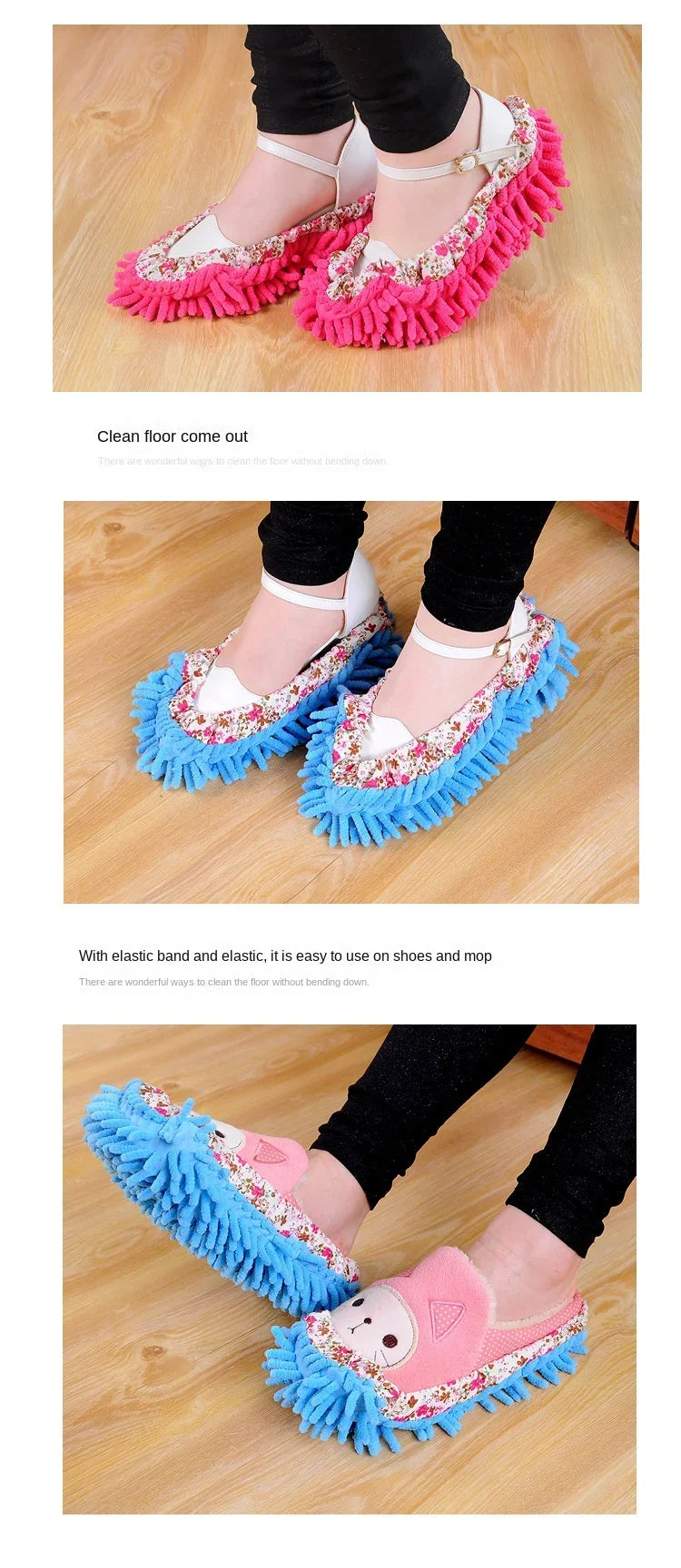 1PCS Floor Dust Cleaning Slippers Shoes Cleaning Cloth Lazy Mopping Shoes Home Floor Cleaning Microfiber Cloth  Shoes