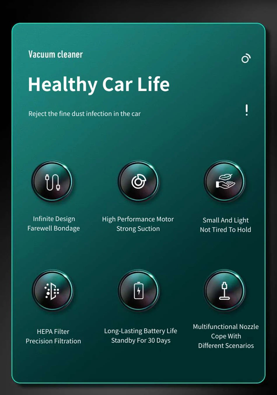 15000PA USB Charging Wireless Home Vacuum Cleaner 120W Portable Cleaning Appliance Mini Wet and Dry Vacuum Cleaner Household Car