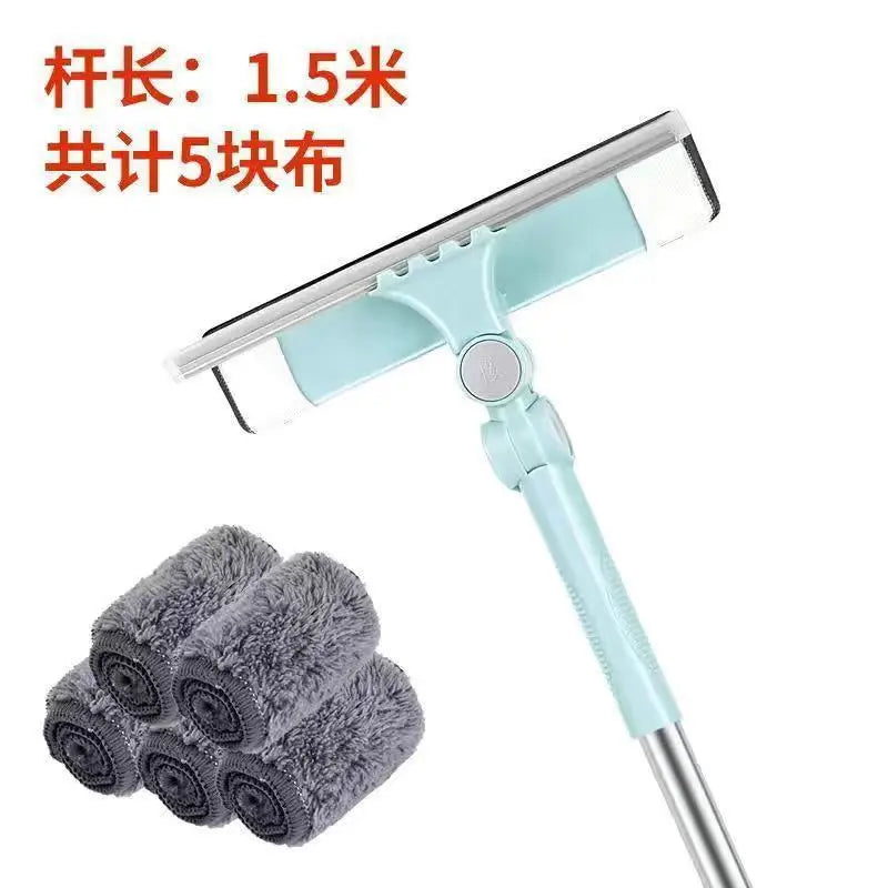 New Glass Cleaning Tool For Household Use Double-Sided Wiper Extended Window Wiper Rotating Glass Wiper Household Mop