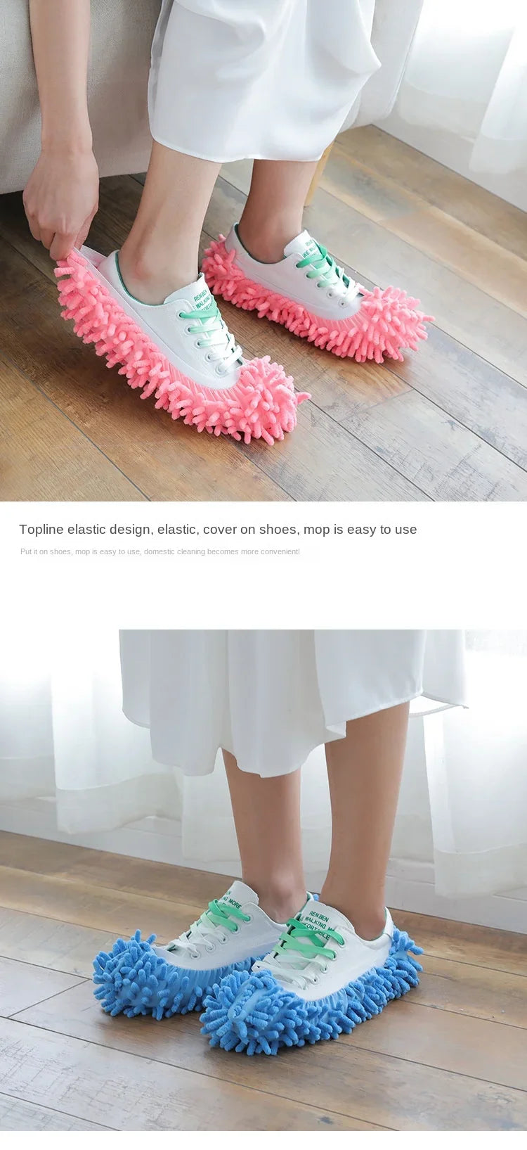 1PCS Floor Dust Cleaning Slippers Shoes Cleaning Cloth Lazy Mopping Shoes Home Floor Cleaning Microfiber Cloth  Shoes