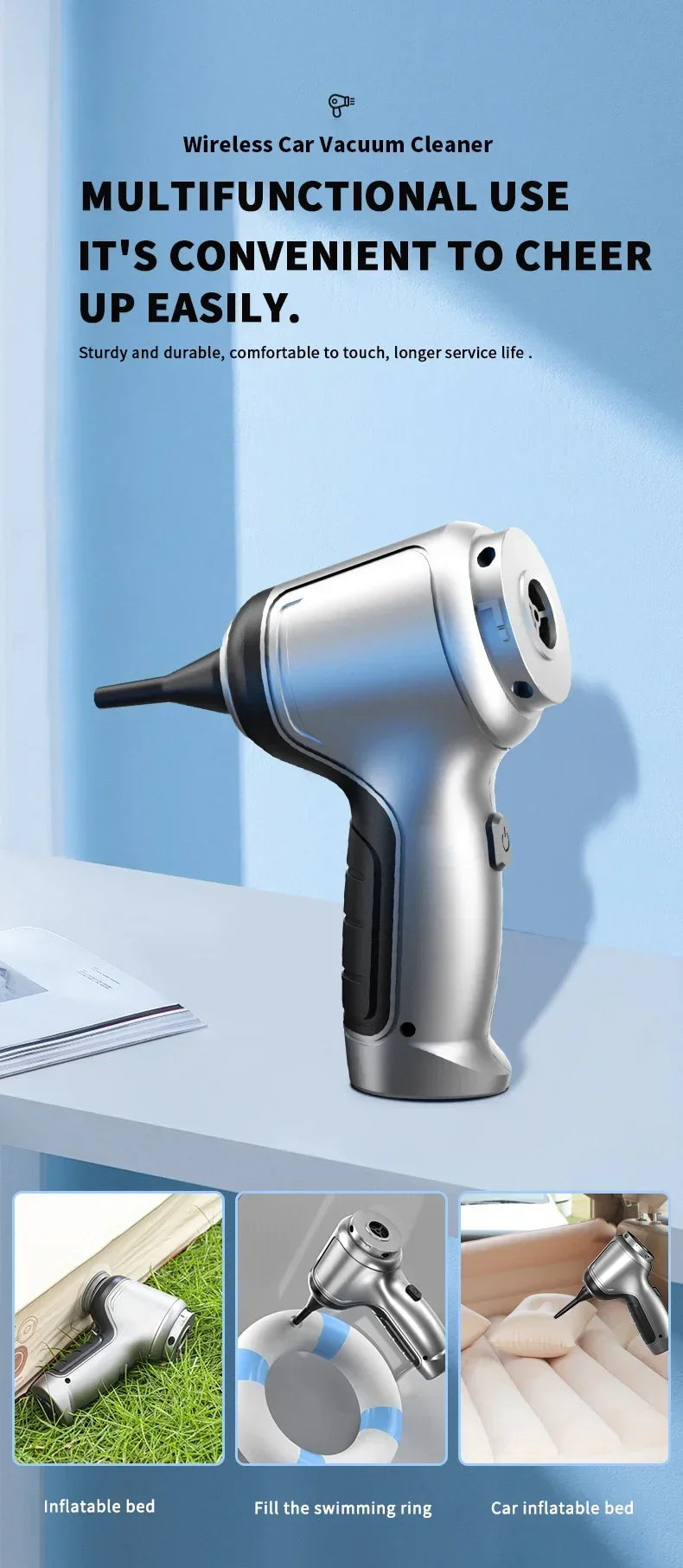 Car Vacuum Cleaner Portable Mini Vacuum Cleaner Strong Suction Wireless Handheld Robot Vacuum CleanerPowerful Blower ForCar Home