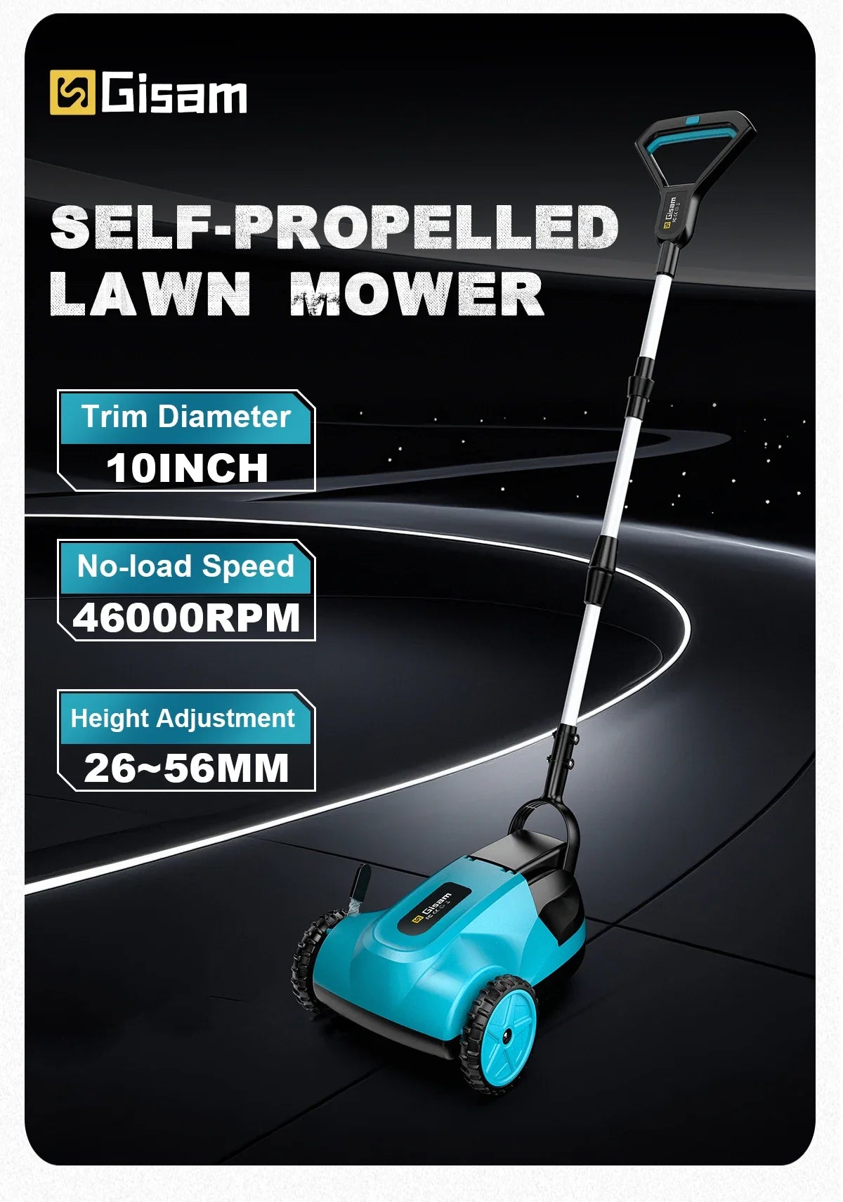 10Inch 46000RPM Brushless Electric Lawn Mower Cordless Grass Trimmer Home Garden Landscaping Cutter For Makita 18V Battery Pin