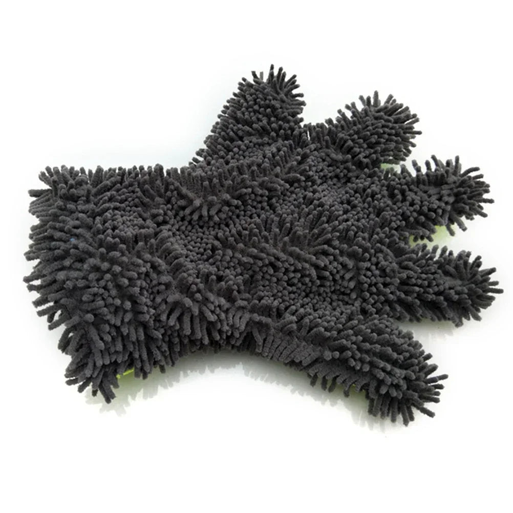 Car Washing Full-Finger Soft Gloves Cleaning Brush for Car Motorcycle Motorbike Washing Drying Towels Car Accessories