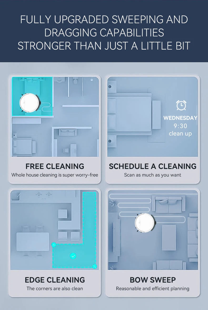 2024 New Automatic Sweeping Robot Vacuum Cleaner APP Control Water Tank Sweep And Wet Mopping Vacuum Clean Intelligent Robot