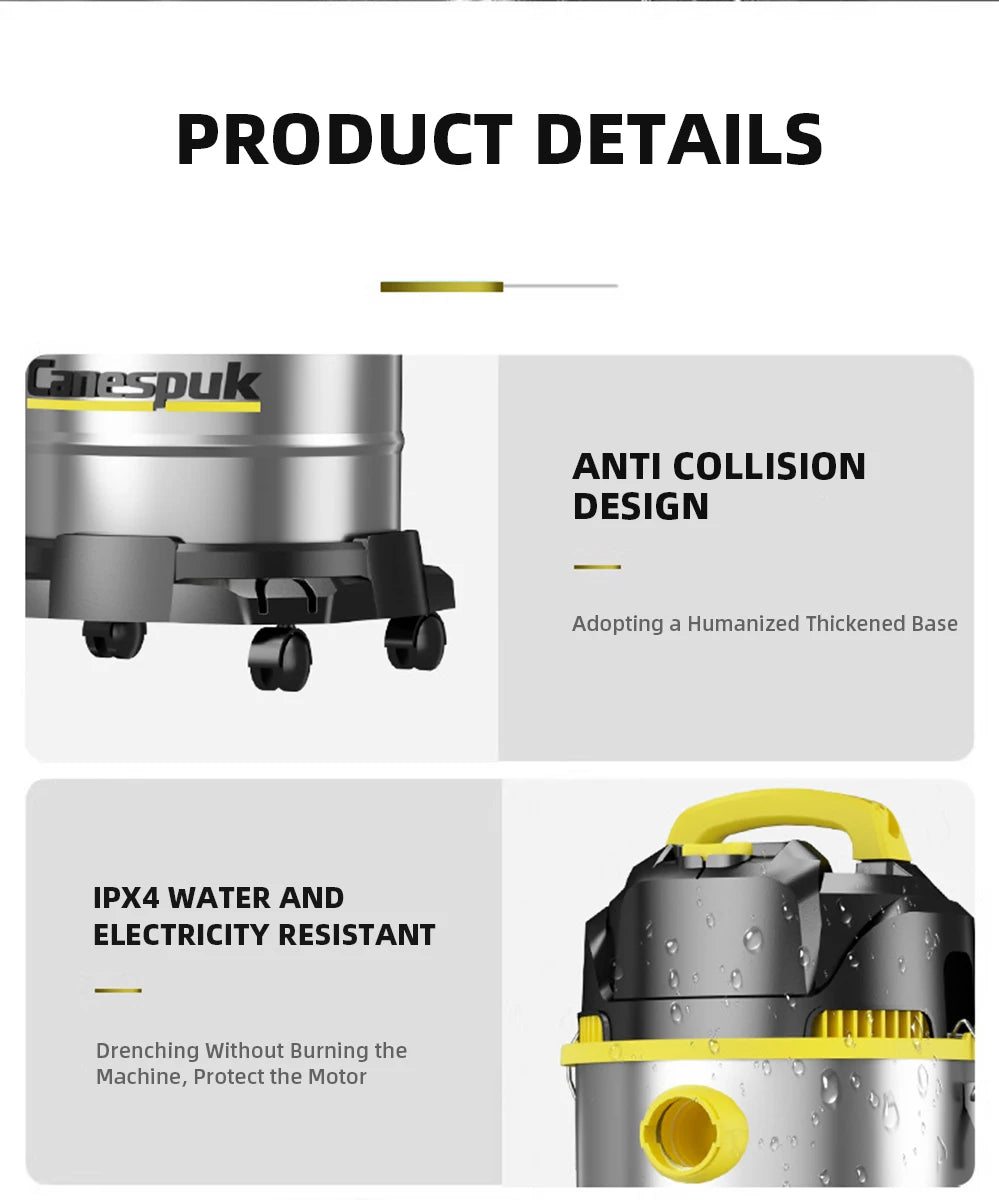 3 in 1 Vacuum Cleaner 3300W Wet and Dry Vacuum Cleaner Industrial Vacuum Cleaner for Hotels Malls Warehouses Car Washes