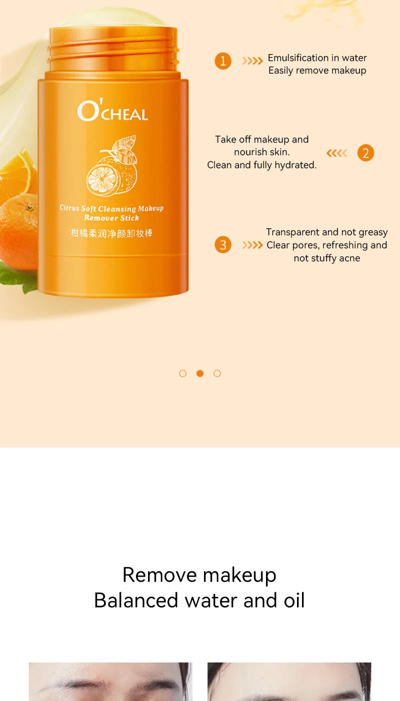 OCHEAL Avocado Cleansing Balm & Citrus Cleansing Stick - Gentle Makeup Remover, Suitable for Sensitive Skin,Cleansing cream