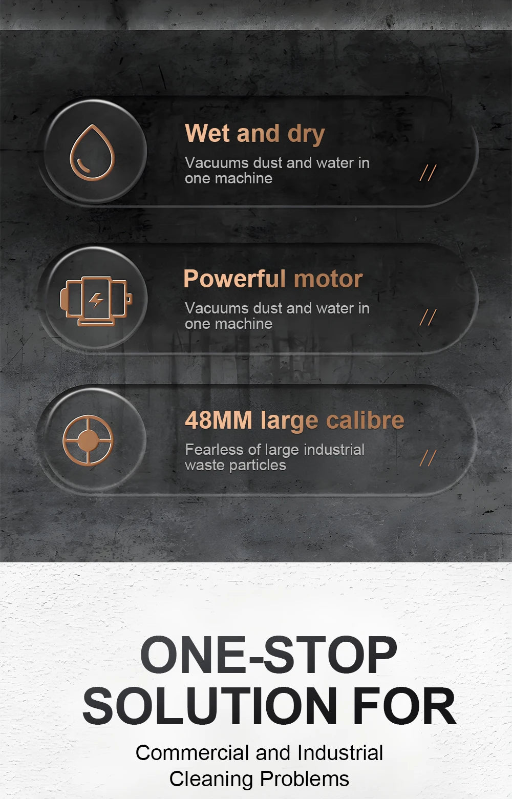 5400W Electric Vacuum Cleaner 60L High Power Wet and Dry Vacuum Cleaner Industrial Car Wash Shop Large Suction Seam Cleaner