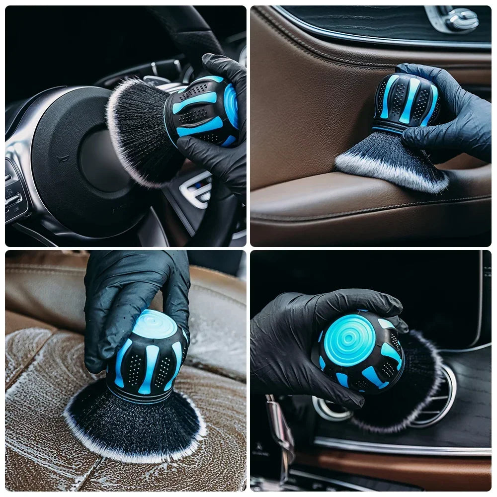 Soft Ergonomic Grip Reusable Crevice Brush - Effective Cleaning Tool for Car Interior, Leather, Keyboards, Air Vent - Convenient