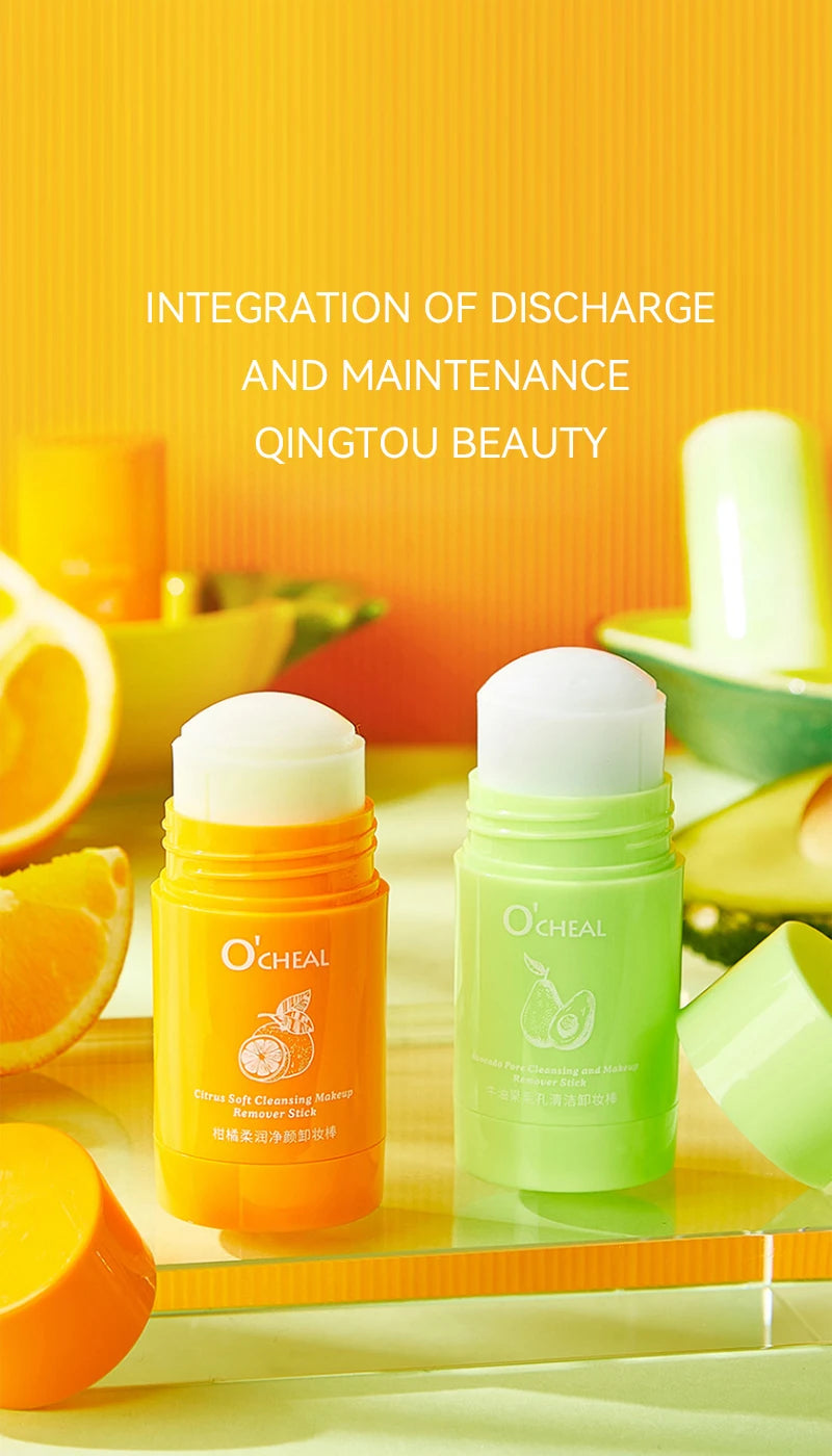 OCHEAL Avocado Cleansing Balm & Citrus Cleansing Stick - Gentle Makeup Remover, Suitable for Sensitive Skin,Cleansing cream