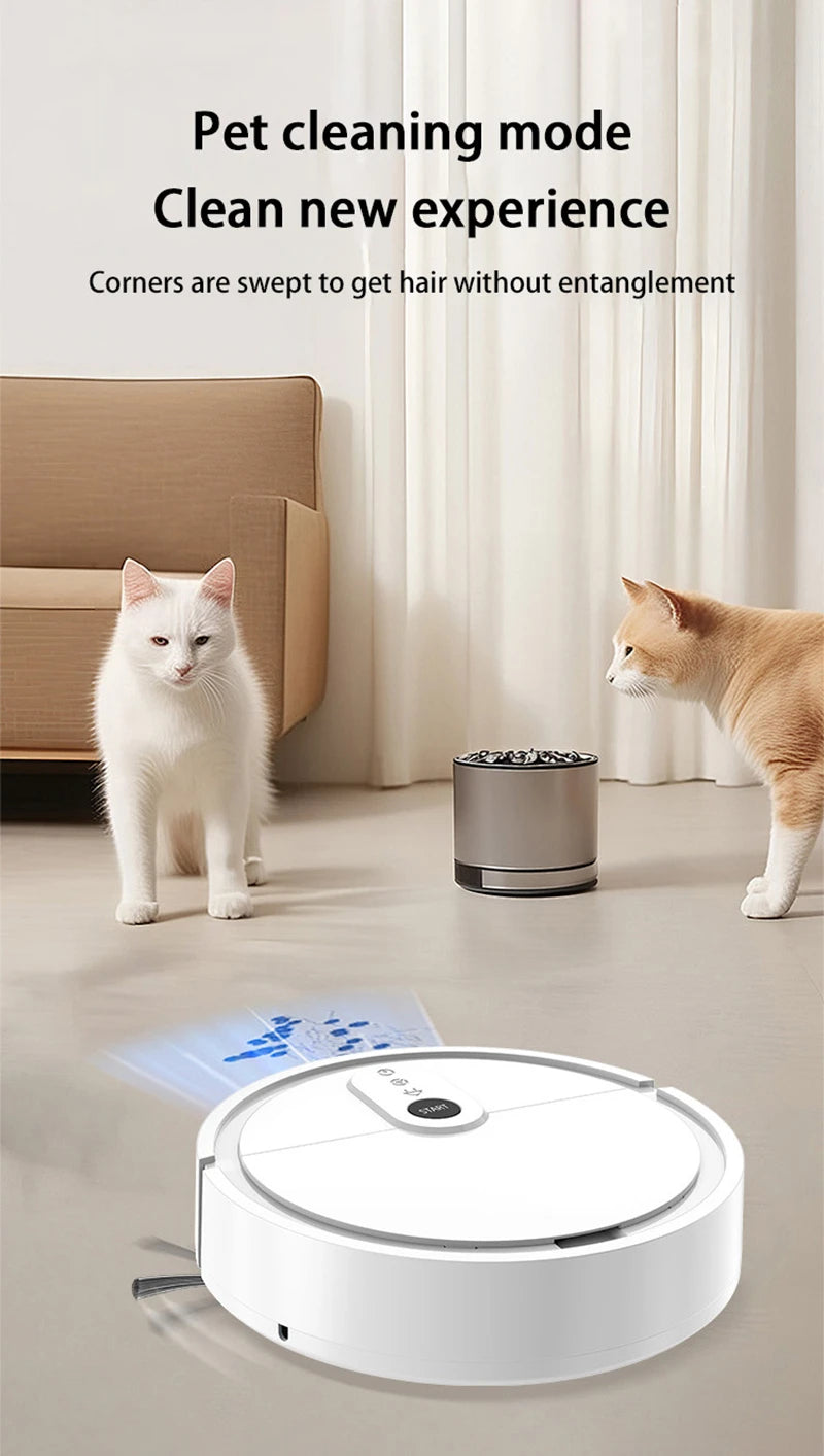 Robot Vacuum Cleaner 3-in-1 Electric Intelligent Pet Hair Cleaner Tool Usb Charging Convenient Mopping Household Home Machine