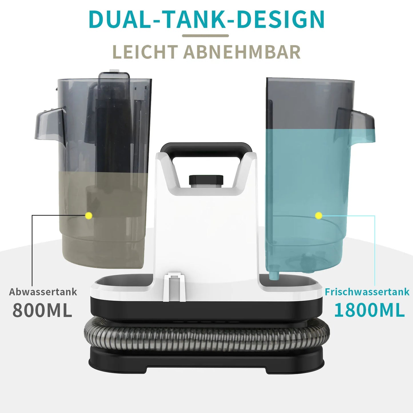 500W Handheld Carpet Cleaner 12Kpa Corded Spot Clean Machine Wet Fabric Carpet Floor Mats Sofa Cleaning with 3 cleaning heads