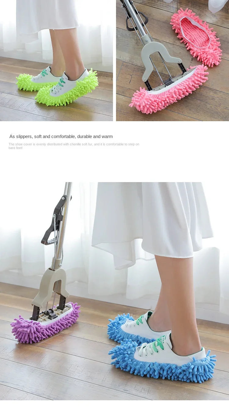 1PCS Floor Dust Cleaning Slippers Shoes Cleaning Cloth Lazy Mopping Shoes Home Floor Cleaning Microfiber Cloth  Shoes